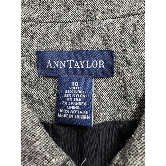 Ann Taylor Jacket Womens Size 10 Gray Wool Long Sleeve Pockets Collared Full Zip - Picture 8 of 10